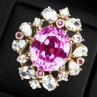 Gleaming Rose Pink Sapphire 9.25Ct 925 Sterling Silver Handmade Rings Size 6.5