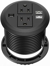 Desk Power Grommet Recessed Power Strip USB Ports