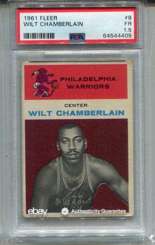 1961 Fleer Wilt Chamberlain Rookie Card PSA 1.5 Graded Basketball #8