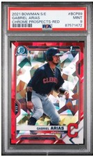 2021 Bowman Chrome 1st Gabriel Arias Sapphire Red Refractor 15/15 PSA 9