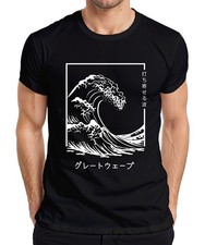 Japanese Wave グレートウェーブ Vintage Ukiyoe Surfer Maritime Zen Retro Mens T-Shirt