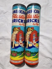 Large Lot of Elgo American Plastic Bricks  Pieces Vintage Toy Construction Set