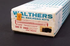 Walthers HO Scale 75' Coach Kit #7880, Wood & Metal Collectable Kit, NOS