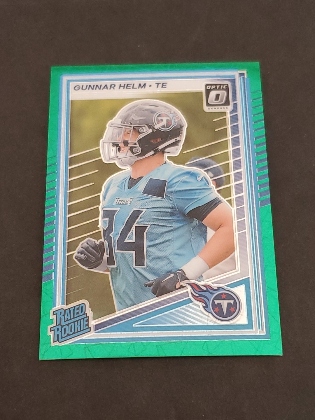 Gunnar Helm 2025 Donruss Optic Green Velocity RC #294 Tennessee Titans