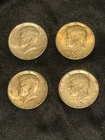 Lot Of 4 1964 KENNEDY Half Dollar Coins Circulated 90% Silver
