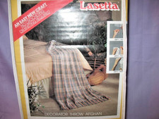 Vtg 1985 Lasetta Easy Weave Afghan Blanket 38" x 66" Kit UNUSED Gray Plaid USA