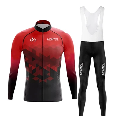 Ensemble de cyclisme pour homme Tenue de vélo avec insert en gel Rouge 4XL - Photo 1/4