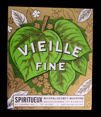 Vintage Vieille Fine Spiriteux Maison French Graphic Design Label