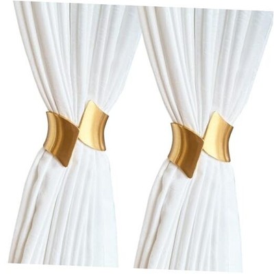 2 Pack Decorative Gold Metal Curtain Tie Backs Window Drapery Wire Drawing 02