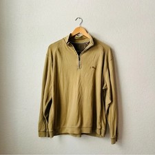Tommy Bahama Tan 100 Pima Cotton Quarter Zip Sweater Size L