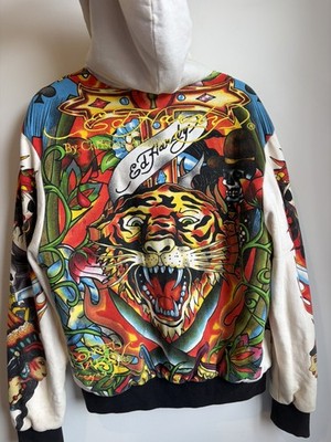 Vintage Christian Audigier Ed Hardy Reversible Zip Up Hoodie 2000s