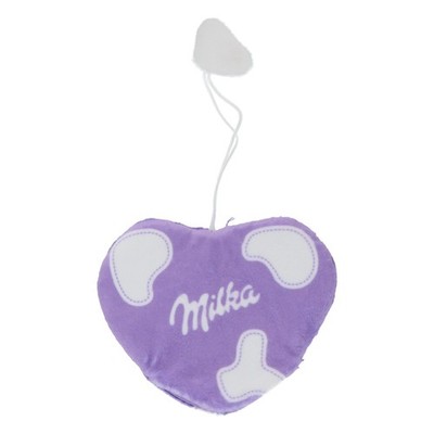 Milka Schokolade Schlüsselanhänger Herz Stoff Lila