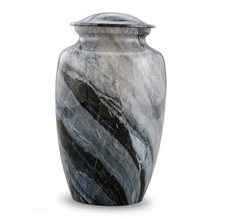 Memorial Cremation Urns for Human Ashes  Handcrafted Large Silver Wave Large