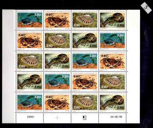 / S. P. M. 1995 - MNH - CRABS, SNAILS