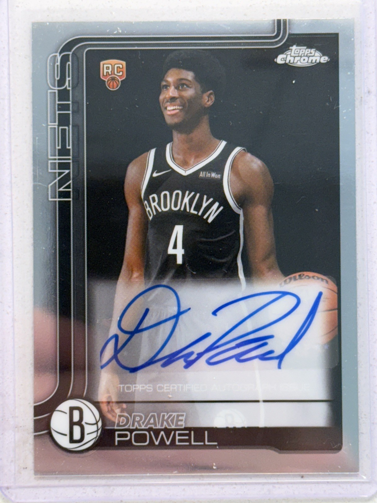 2025-26 Topps Chrome Drake Powell Rookie Auto #TCAR-DP Brooklyn Nets Mint