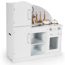 Costway Kids Kitchen Playset Pretend Play Cooking Set w/Vivid Faucet  Telephone