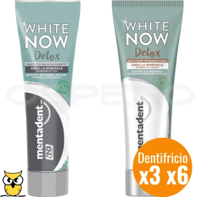 MENTADENT DENTIFRICIO SBIANCANTE WHITE NOW DETOX CARBONE-COCCO 75ML