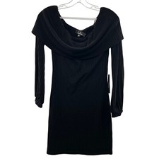 Lulus Women's Off Shoulder Cowl Neck Ribbed Mini Dress Size Medium New