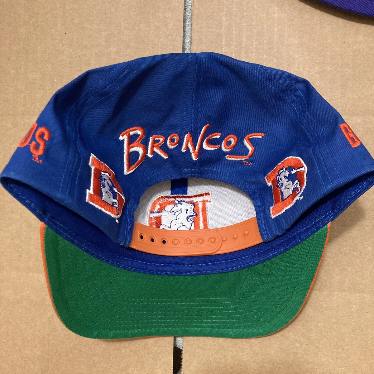 Vintage Denver Broncos Snapback Hat Back Talk Script Super Bowl