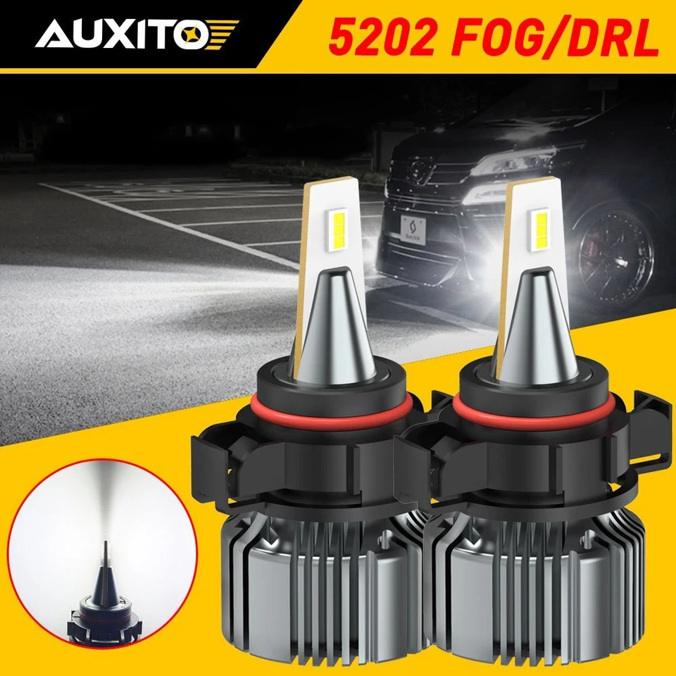 Auxito Canbus 5202 PS24WFF LED Bombilla Antiniebla Conversión XENÓN Blanco Y Foto 2 de 4