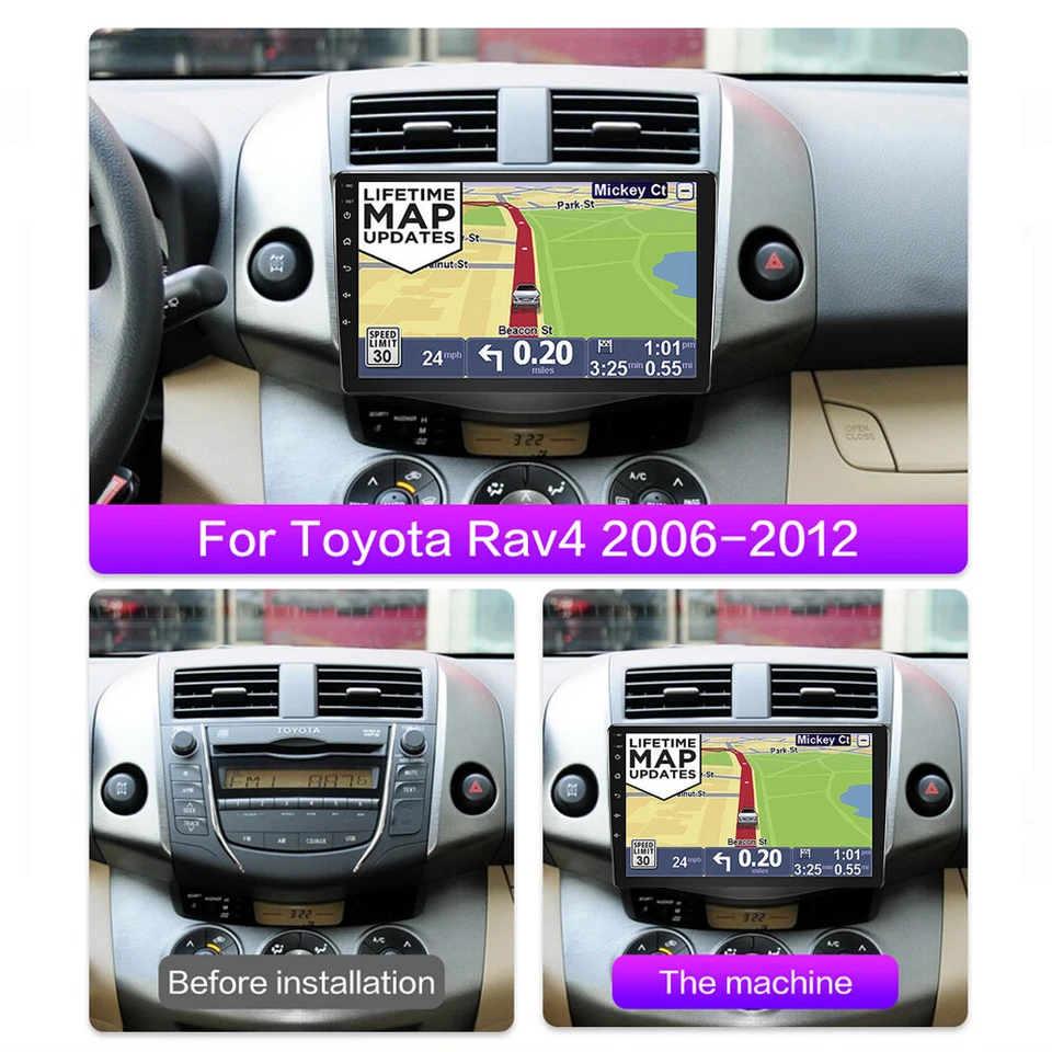 For Toyota RAV4 2007-2012 4-64GB Android Wireless Carplay Car Radio WIFI GPS - Изображение 2 из 4