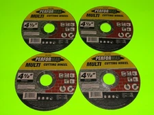 (4x) 4-1/2" Diameter Multi Cut-Off Wheel for Angle Grinder Metal+Plastic+Masonry