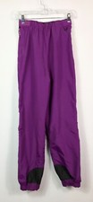 Vintage Columbia Snow Pants Womens Sz S Purple Black Windbreaker Reversible 90s