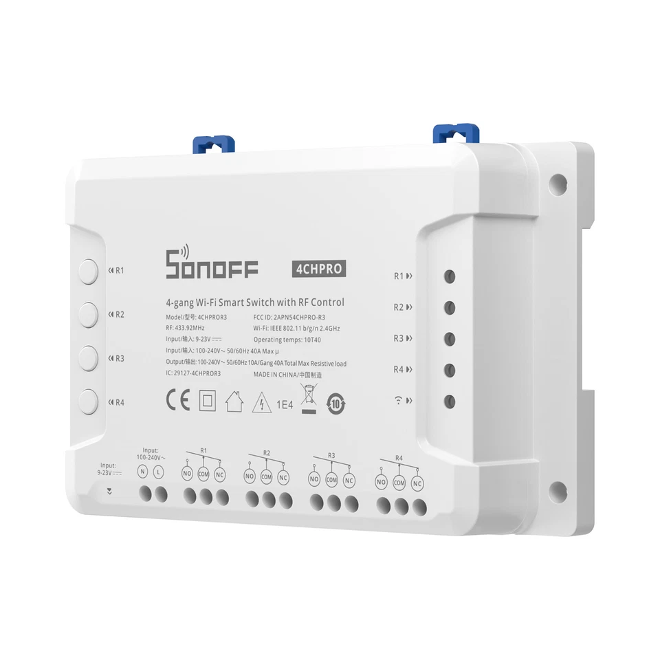 Interruptor inteligente de 4 vías SONOFF 4CHPROR3 Wifi RF APP Control para Google Home Alexa NUEVO Foto 4 de 4