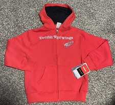 REEBOK Face Off Collection FULL ZIP RED WINGS HOODIE Youth Size 7