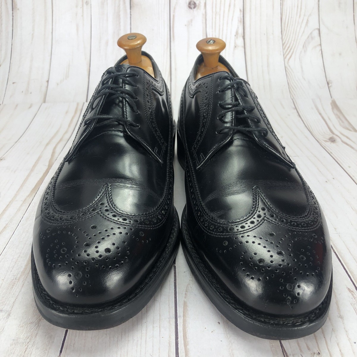Florsheim Imperial Kenmoor Black Leather Longwing Tip Oxford Dress Shoes Size 10 Sz. 9 B | Vintage FLORSHEIM  main image 3