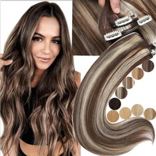 Dick Full Head Clip in Hair Extensions Echthaar Haarverlängerung Doppelt Tressen