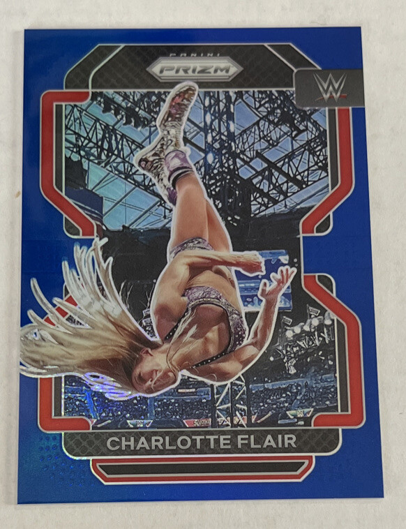 2022 Panini Prizm WWE #180 CHARLOTTE FLAIR Blue Prizm 93/199