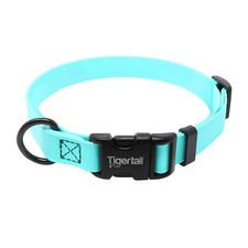 Medium Sky Blue Dog Collar Waterproof Odor-Proof Coated Nylon for Active Pet