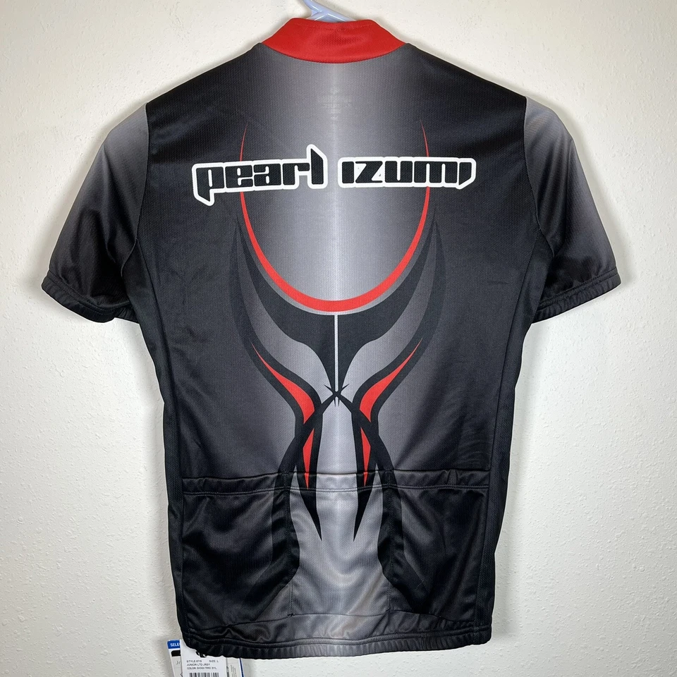 NUEVO CON ETIQUETAS $60 Pearl Izumi Camiseta de Ciclismo Junior Niños Talla Grande 1/4 Cremallera Negra Roja Foto 4 de 4