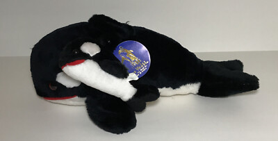 Sea world Plush Orca 1987 Black And White Vintage Plush Shamu