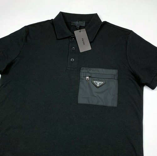 Men`s Prada Black Polo T-shirt Logo 