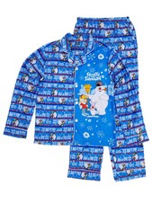 Frosty The Snowman Mens 2-Piece Blue Flannel Sleepwear Pajama Set