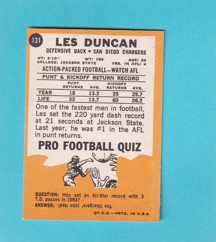 1967 Topps Football (#2-131) - Pick A Card, VG-MT condition - 第 114/114 張圖片