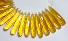 10 Pcs Hydro Citrine Yellow Tear Drop Elongated Beads Faceted Briolette 7x34MM