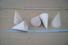 5x Wooden geometric round cone ring display solid Birch wood LARGE. Model making