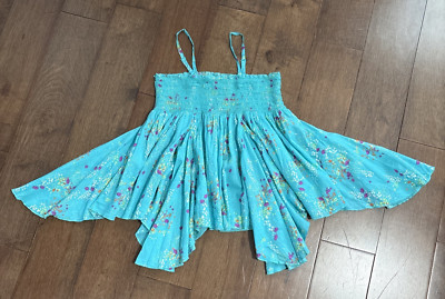 77kids by American Eagle Smocked Handkerchief Top Girls S Blue Floral