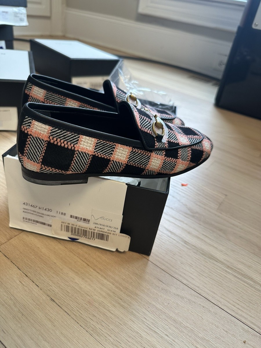 Gucci Jodaan Horsebit Loafer Flat Multicolor Plaid Check  display picture 1