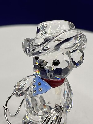 Swarovski Crystal Figurine Johnny Cowboy Kris Bear 883413 in Box