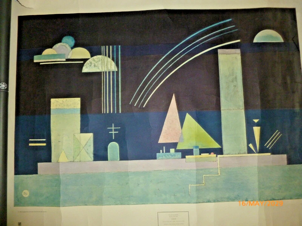 Wassily Kandinsky Art Print CALM New York Graphic Society 25x35" RARE Poster - Image 3 of 4