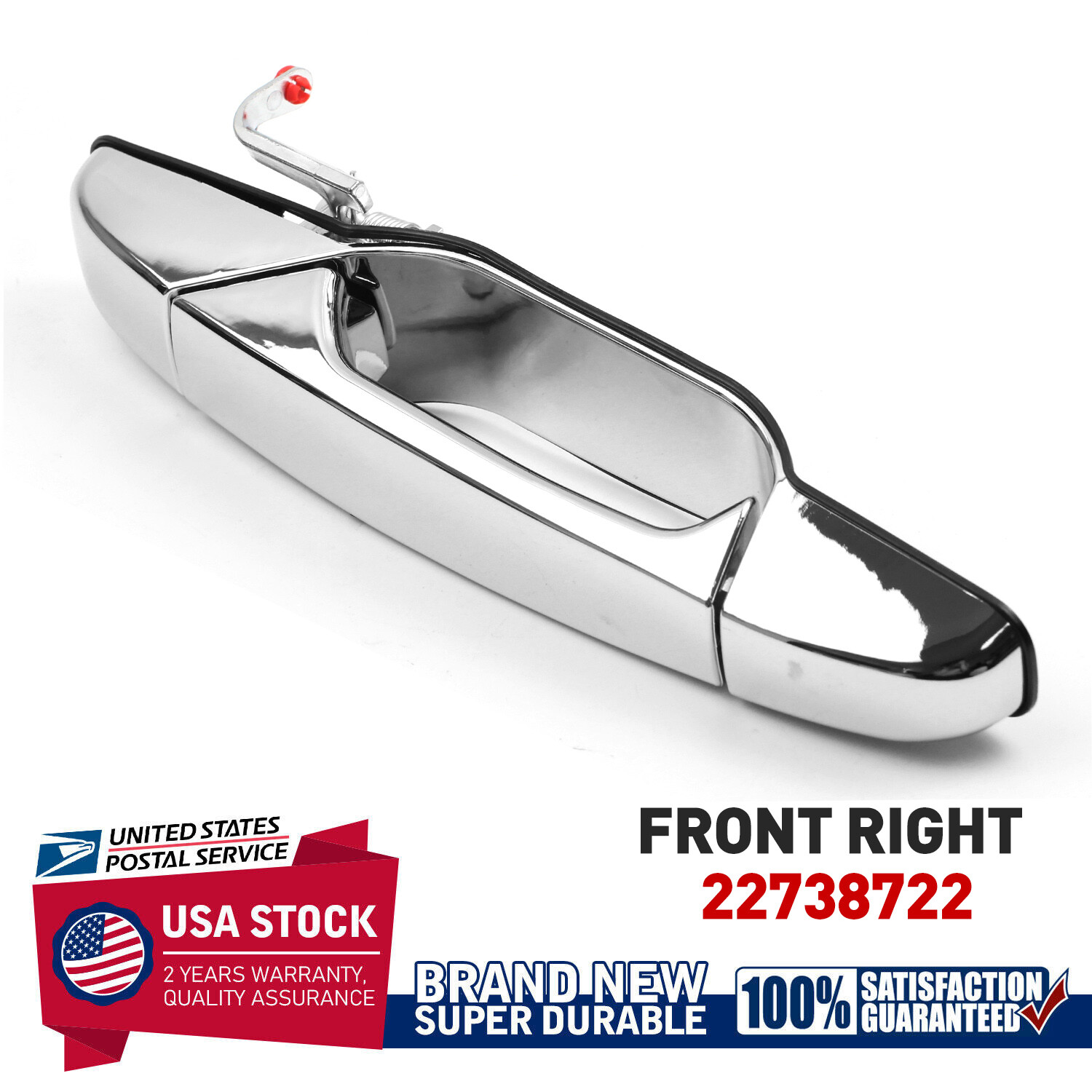 Outside Exterior Chrome Door Handle Front Passenger Side RH for Chevy 22738722
