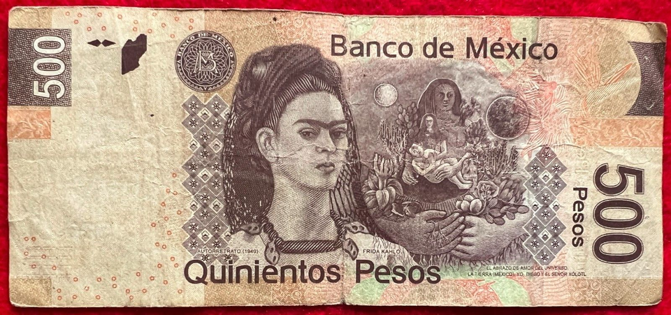 2010 Mexico 500 Pesos Banknote Diego Rivera FRIDA SERIE K Prefix B SN ...