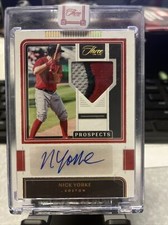 2022 Panini Three And Two Prospects Nick Yorke Gold 3 Color Patch Auto 06/10