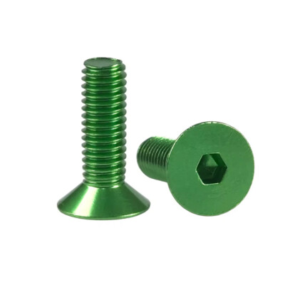 M6 Aluminium Alloy Flat/Countersunk Screws - Allen Key Bolts Hex Head - Anodised