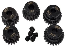 NHX RC 48P 3.17mm Bore Hardened Steel Pinion Gears: 17T, 18T, 19T, 20T, 21T