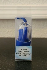 Reusable Silicone Straw With Travel Case And Cleaning Brush Blue